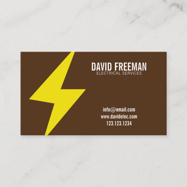 Tarjeta De Visita Electricidad de alumbrado Personalizado minimalist (Anverso)