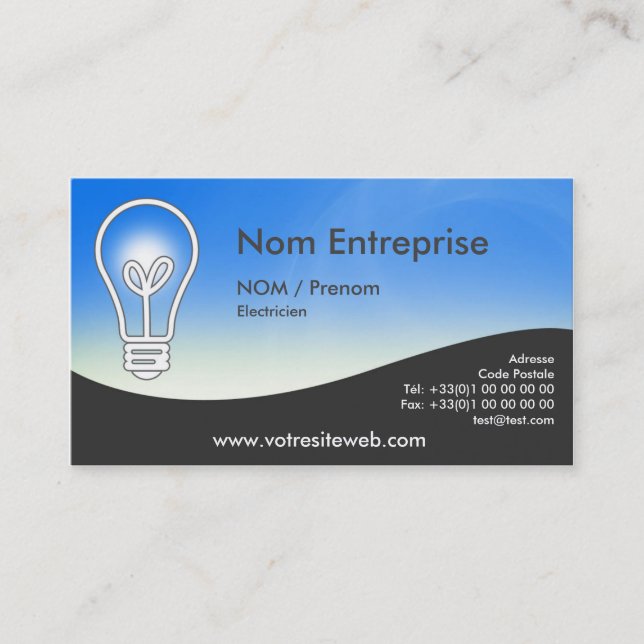 Tarjeta de visita Electricista (Anverso)