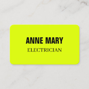 Tarjeta De Visita Electricista Amarillo Neón Fluorescente Electricid