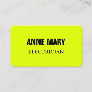 Tarjeta De Visita Electricista Amarillo Neón Fluorescente Electricid