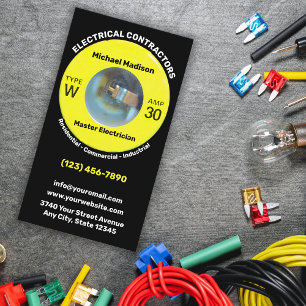 Tarjeta De Visita Electricista Contratista Eléctrico