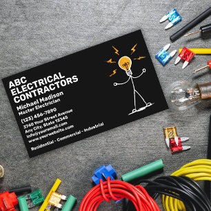 Tarjeta De Visita Electricista Contratista Eléctrico