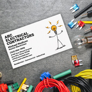 Tarjeta De Visita Electricista Contratista Eléctrico