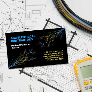 Tarjeta De Visita Electricista Contratista Eléctrico