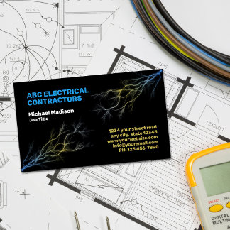 Tarjeta De Visita Electricista | Contratista Eléctrico