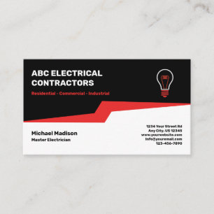 Tarjeta De Visita Electricista   Contratista eléctrico