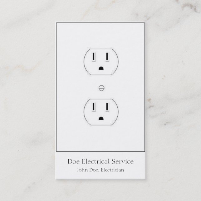 Tarjeta De Visita Electricista/contratista eléctrico/blanco vertical (Anverso)