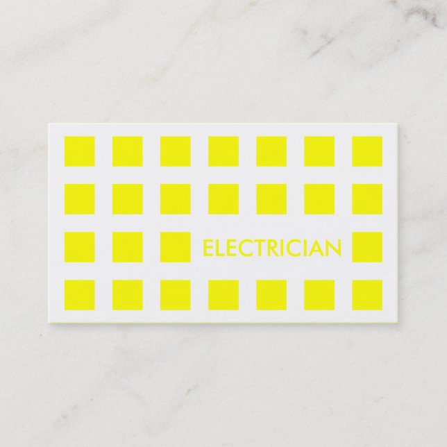Tarjeta De Visita ELECTRICISTA (cuadrados de la MOD) (Anverso)