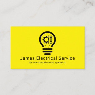Tarjeta De Visita Electricista de Bombilla Minimalista Simple