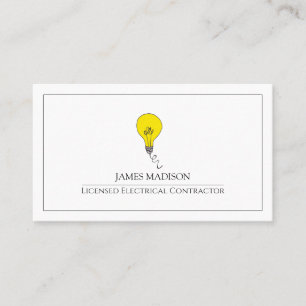 Tarjeta De Visita Electricista de bombilla simple