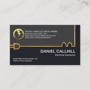 Tarjeta De Visita Electricista de cable eléctrico de construcción de