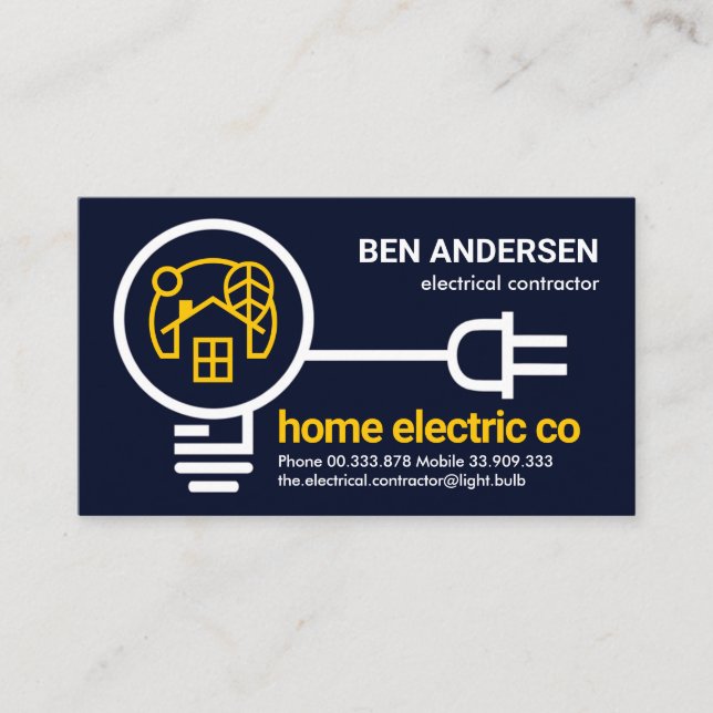 Tarjeta De Visita Electricista de cableado eléctrico de bujía (Anverso)
