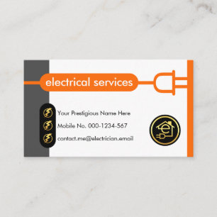 Tarjeta De Visita Electricista de Línea de Enchufe de Energía Creati