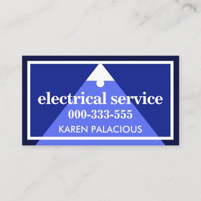 Tarjeta De Visita Electricista de marco de cableado de bombillas (Anverso)
