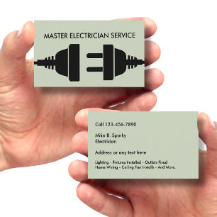 Tarjeta De Visita Electricista Diseño Moderno y Audaz