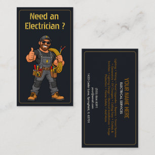Tarjeta De Visita Electricista Divertido Tipo Reparador Mascota Oscu