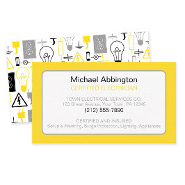 Tarjeta De Visita Electricista Eléctrico Amarillo