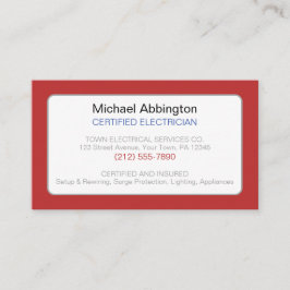 Tarjeta De Visita Electricista eléctrico rojo azul