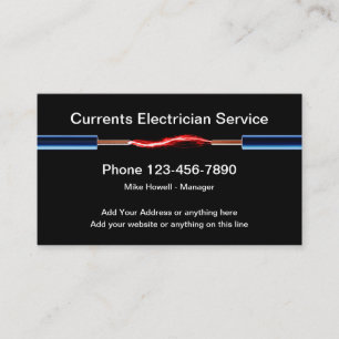 Tarjeta De Visita Electricista fresco del alambre de la chispa
