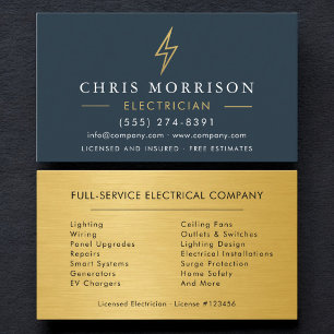 Tarjeta De Visita Electricista Industrial Contratista Mano de Obra G