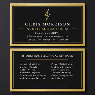 Tarjeta De Visita Electricista Industrial Metal