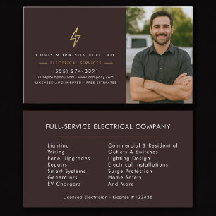 Tarjeta De Visita Electricista Licenciado Foto Eléctrica