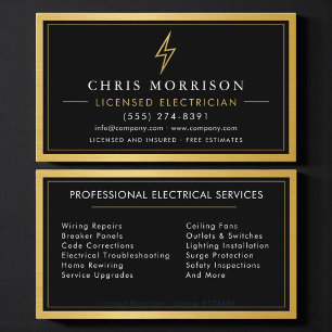 Tarjeta De Visita Electricista Licenciado Metálico