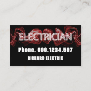 Tarjeta De Visita Electricista Luminescente Red Electric Lightning