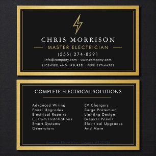 Tarjeta De Visita Electricista Maestro Metal