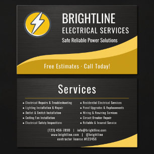 Tarjeta De Visita Electricista Metálico