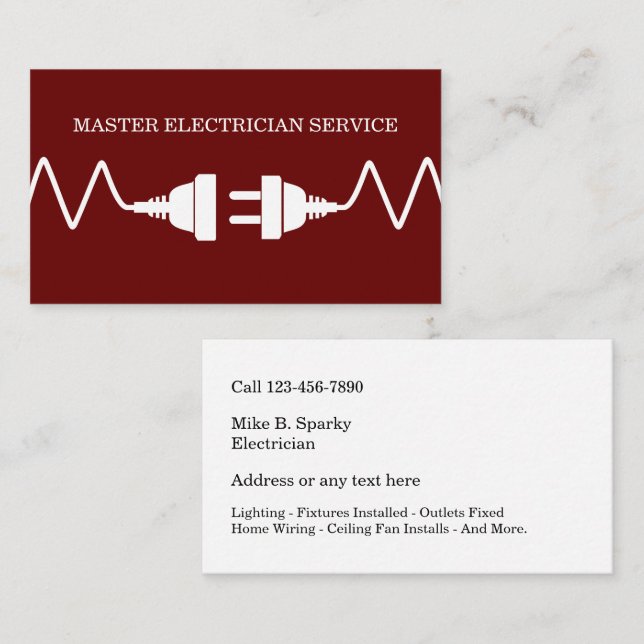 Tarjeta De Visita Electricista moderno de Guay (Anverso / Reverso)