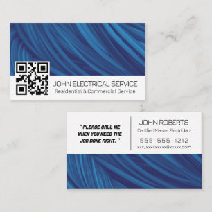 Tarjeta De Visita Electricista profesional con código QR