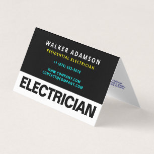 Tarjeta De Visita Electricista Profesional con plegado