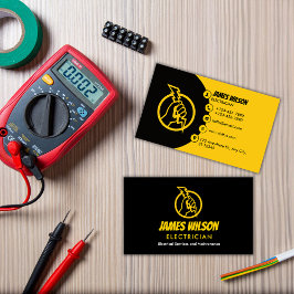 Tarjeta De Visita Electricista profesional moderno y Personalizable