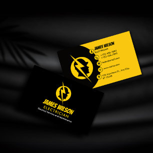 Tarjeta De Visita Electricista profesional moderno y Personalizable