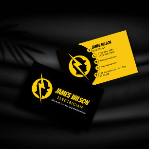 Tarjeta De Visita Electricista profesional moderno y Personalizable