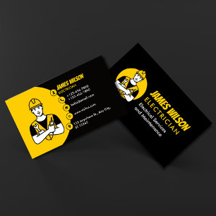 Tarjeta De Visita Electricista profesional moderno y Personalizable