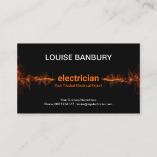 Tarjeta De Visita Electricista Red Electric Lightning en huelga