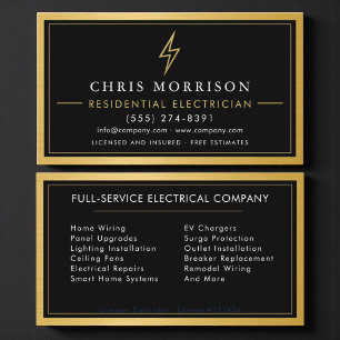 Tarjeta De Visita Electricista Residencial Metal