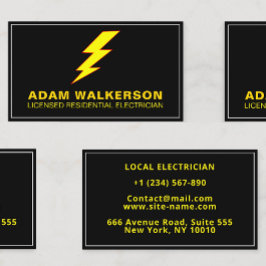 Tarjeta De Visita Electricista residencial mínimo moderno, relámpago