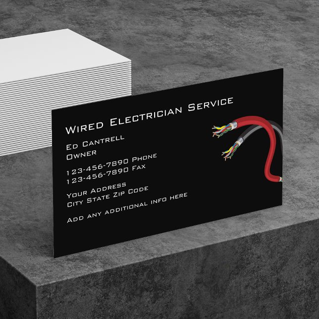 Tarjeta De Visita Electricista simple (Subido por el creador)