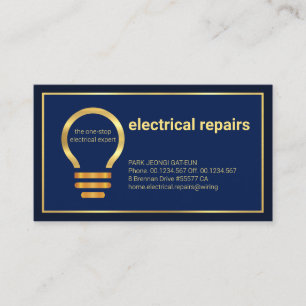Tarjeta De Visita Electrista de la casa del marco de la línea de oro
