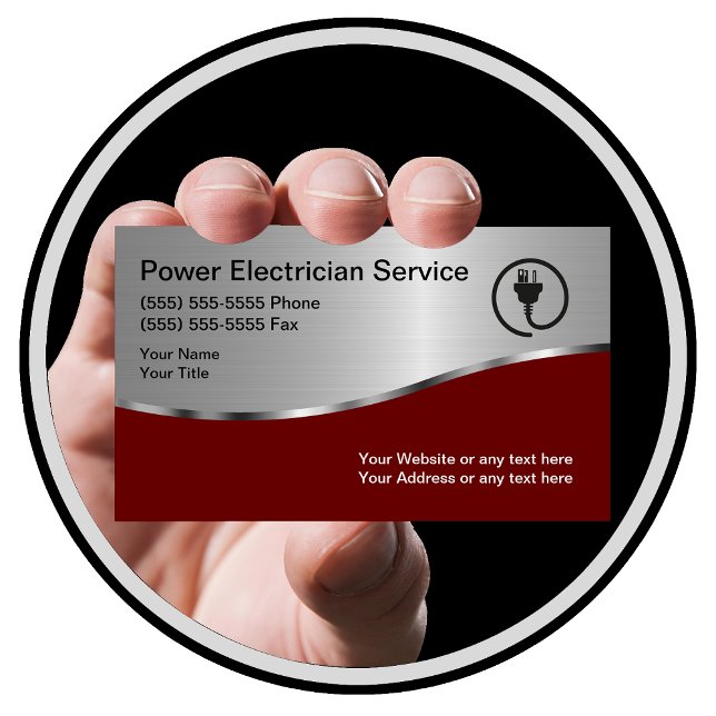 Tarjeta De Visita Electrista Único Moderno (Subido por el creador)