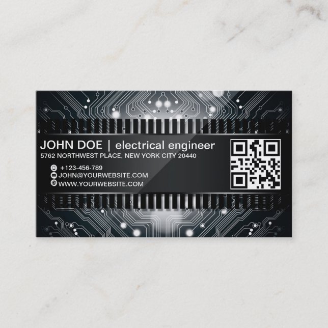 Tarjeta de visita electrónica del estilo del (Anverso)
