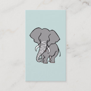 Tarjeta De Visita ELEFANTE Africano - Animales en peligro de extinci