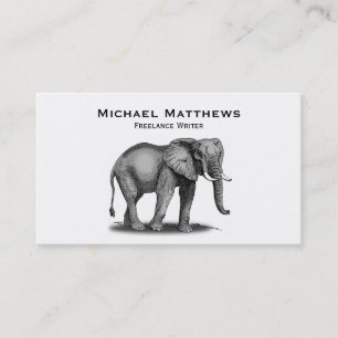 Tarjeta De Visita Elefante africano blanco negro personalizado
