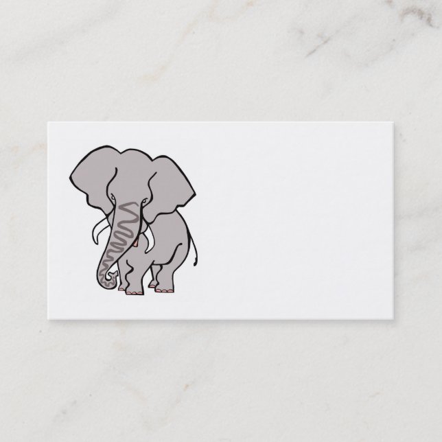Tarjeta De Visita ELEFANTE Africano - Gráficos originales - Vida sil (Anverso)