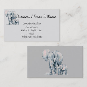 Tarjeta De Visita Elefante africano padre y Personalizado animal inf