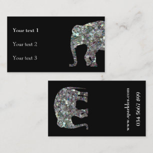 Tarjeta De Visita Elefante brillante mosaico destellante
