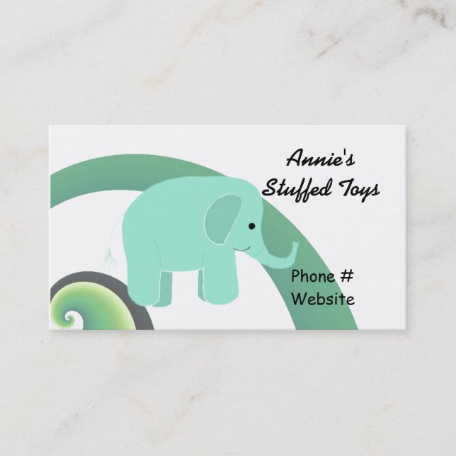 Tarjeta De Visita Elefante Cute (Anverso)